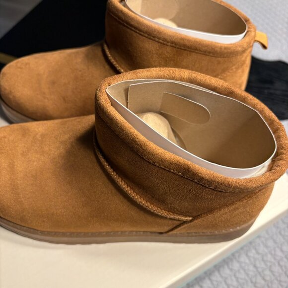 SO Lupita Women's Low Boots Faux Fur Lined Chestnut Color Size 8 New in Box - Picture 5 of 10